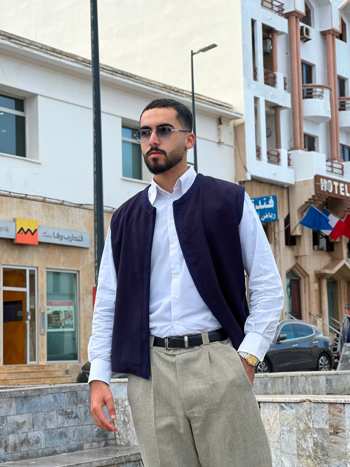 Gilet traditionnel homme en mlifa-cachemire fait main HAYDAR